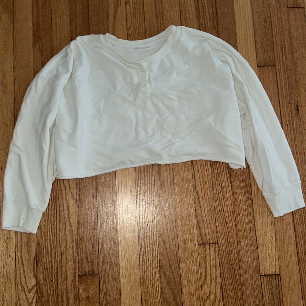 White Cropped Sweatshirt